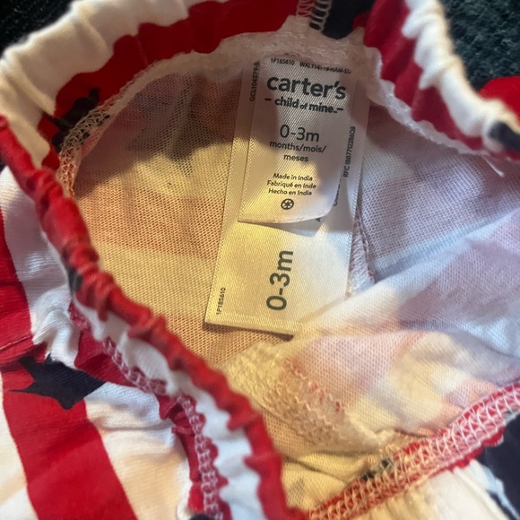 Carter's Red and White Striped Baby Shorts - Picture 2 of 2